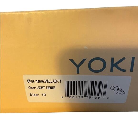 NWT Yoki Rose Pattern Willas Light Denim Slip On Shoes Scuffs Roses Multi Sizes - Picture 7 of 8